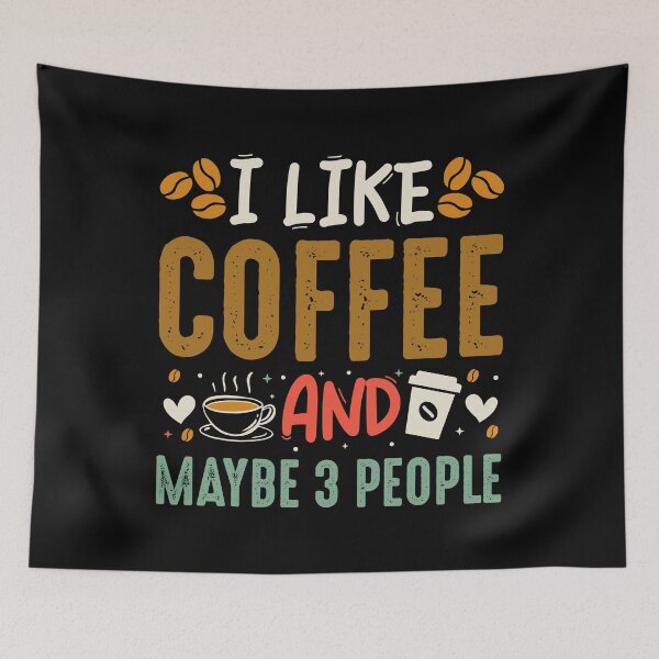 Artikelvorschau, Ich mag Kaffee und vielleicht 3 Personen Retro Design - lustiger Kaffeeliebhaber entworfen und verkauft von naworas.