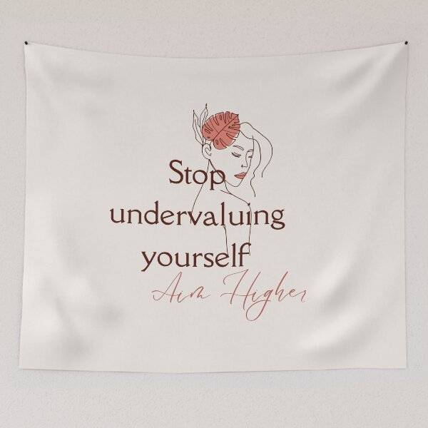 Item preview, Stop undervaluing yourself, Aim higher designed and sold by successmom.