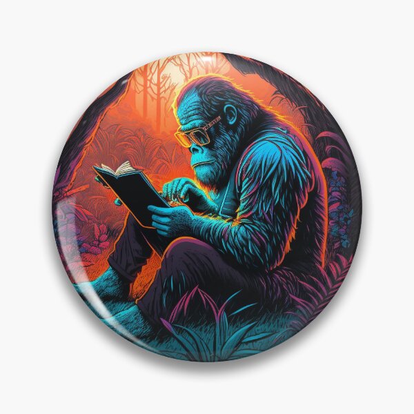 Item preview, Hippie Gorilla Reading Old Retro Style Mountain Gorilla  designed and sold by Brockinator.