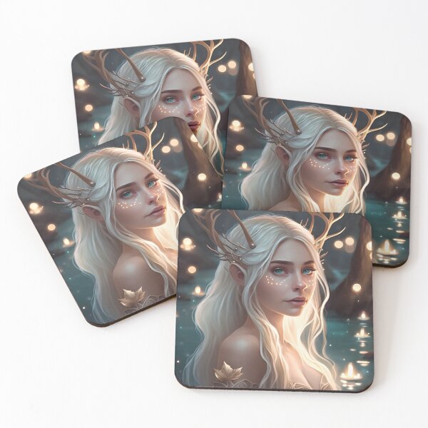 Item preview, Elf in a Dreamlike Riverscape of Fantasy and Fairy Lights designed and sold by Digital-Dreamer.
