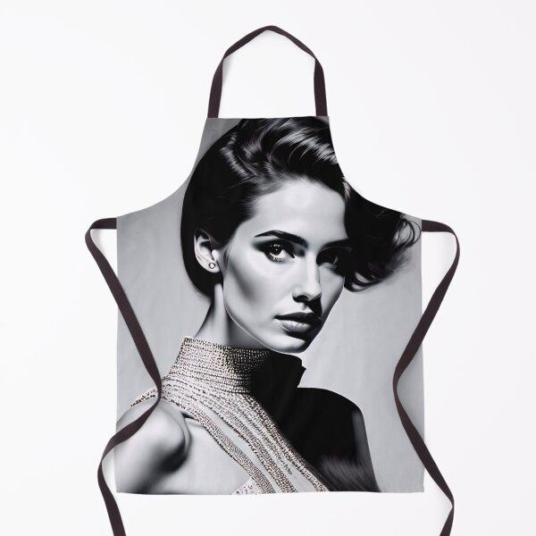 Item preview, B&W monochrome, vintage style portrait of a beautiful elegant woman designed and sold by ArtCreator2023.