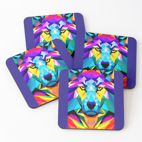 Item preview, Neon Geometric Wolf Illustration designed and sold by insanitysaint05.