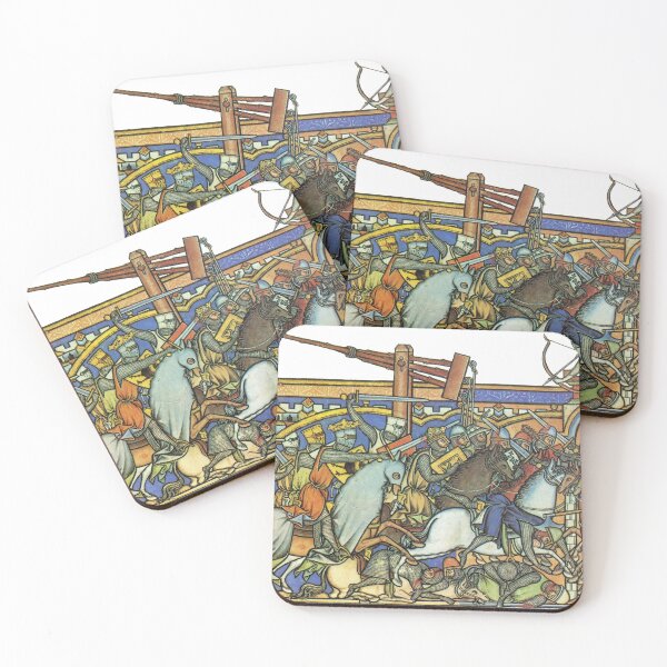 Item preview, Medieval Knights Fighting, Catapult, Castle 13th Century designed and sold by ScienceSource.