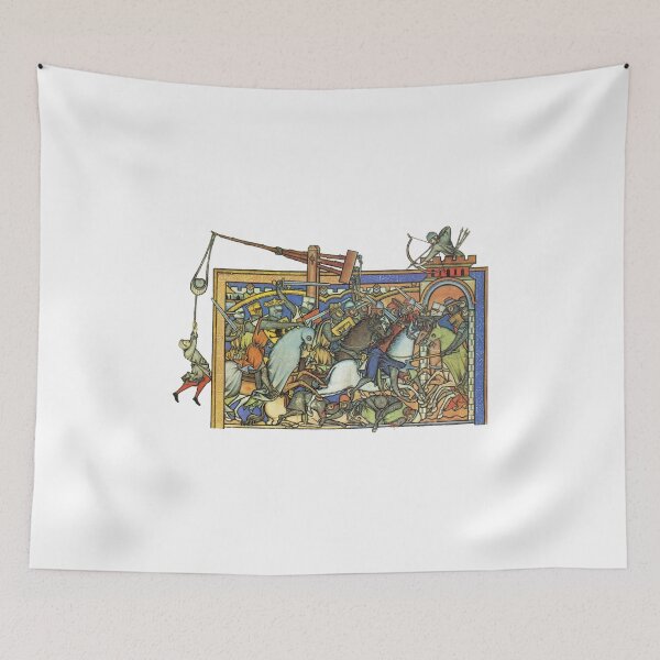 Item preview, Medieval Knights Fighting, Catapult, Castle 13th Century designed and sold by ScienceSource.