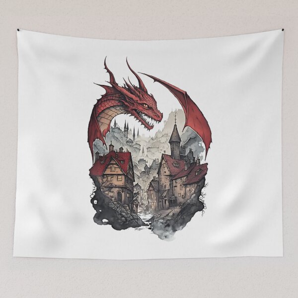 Item preview, The Dragon Attacks Dale - Fantasy designed and sold by Fenay Designs.