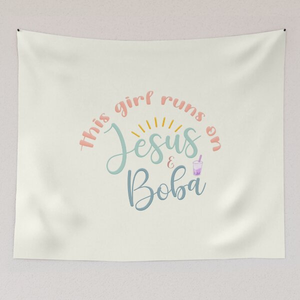Item preview, This girl runs on Jesus and boba designed and sold by iimarmallow.