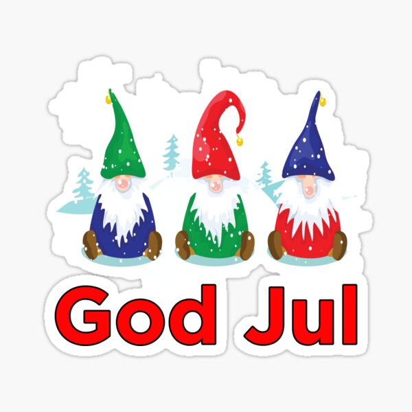 Item preview, God Jul Tomte Nisse Gnomes Scandinavian Merry Christmas designed and sold by funnytshirtemp.
