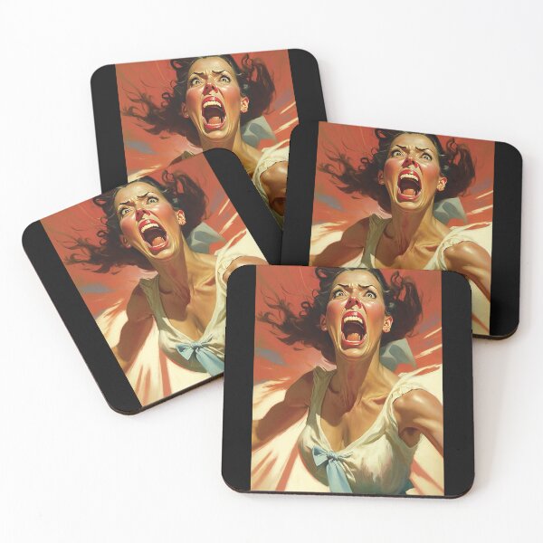 Item preview, Terrified, Angry, Panic in Pin Up Style Pop Art  designed and sold by Midlife50.
