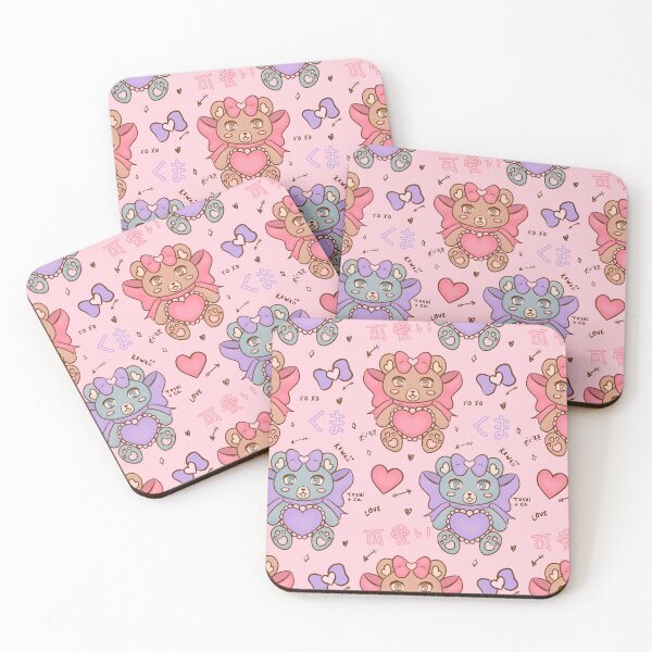Item preview, Kawaii Heart Bear with Bow Pattern Valentines Day Pink designed and sold by Toshi and Co..