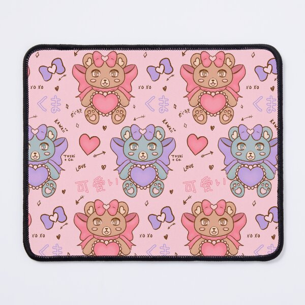 Item preview, Kawaii Heart Bear with Bow Pattern Valentines Day Pink designed and sold by Toshi and Co..