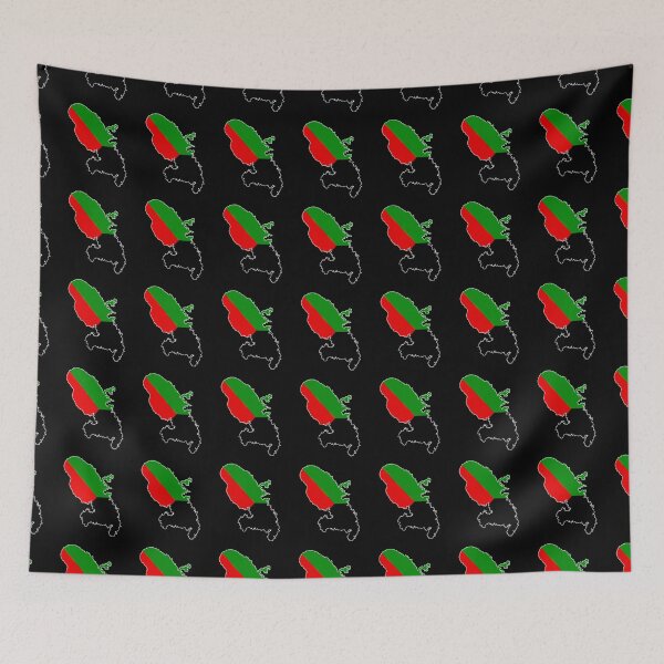 Item preview, Map of Martinique color red green black designed and sold by West indian touch.