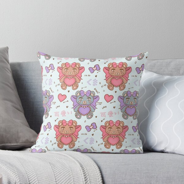 Item preview, Kawaii Heart Bear with Bow Pattern Valentines Day Light Blue designed and sold by Toshi and Co..