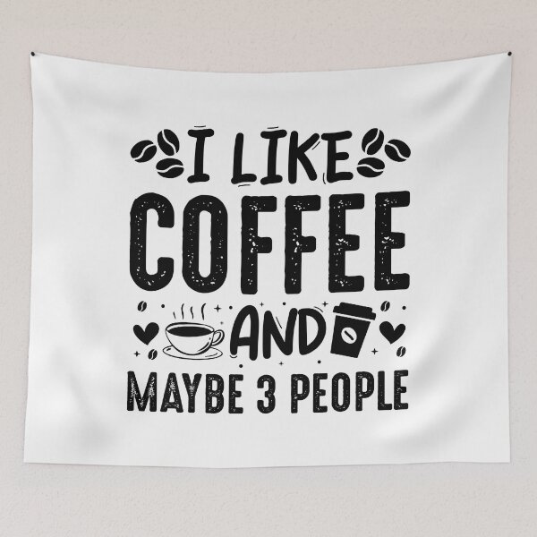 Artikelvorschau, Ich mag Kaffee und vielleicht 3 Leute - Funny Coffee Lover Vintage entworfen und verkauft von naworas.