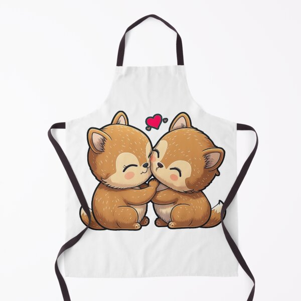 Item preview, Cute baby Foxes kissing eachother designed and sold by lelixart.