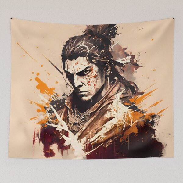 Item preview, Vibrant Adventure: A Samurai Portrait Splatter Painting designed and sold by Digital-Dreamer.
