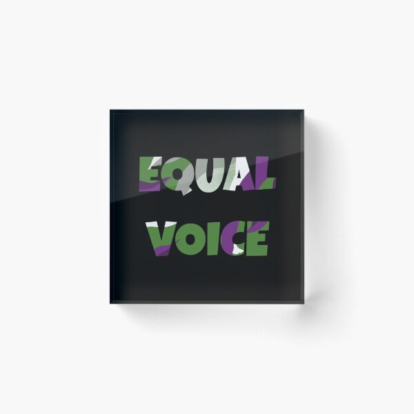 Item preview, Equal Voice Slogan In Suffragette Colours designed and sold by GrumpyFella.