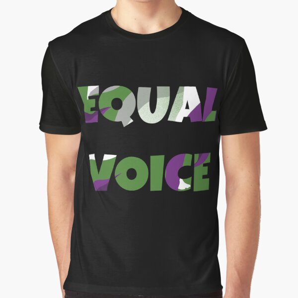 Artikel-Vorschau von Equal Voice-Slogan in Suffragette-Farben, designt und verkauft von GrumpyFella.