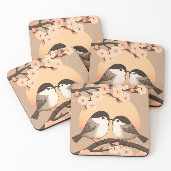 Item preview, Cute Chickadee Couple Kissing Sunset designed and sold by Anicue.