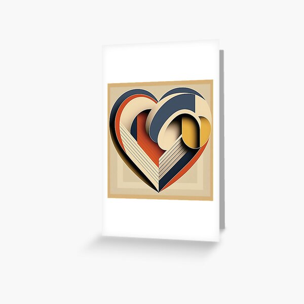 Item preview, Bauhaus inspired Heart Design Print Mid century art II designed and sold by thearttist.