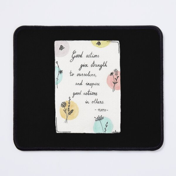 Item preview, Quote Card #21 - Good Actions Give Strength To Ourselves And Inspire Good Actions In Others. - Plato Quote With Flower Illustration designed and sold by WordsOf--Wisdom.