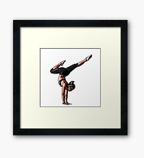 Comic Yoga Woman Framed Print