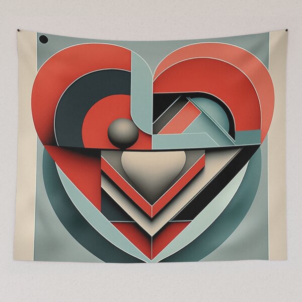 Item preview, Bauhaus inspired Heart Design Print Mid century art III designed and sold by thearttist.