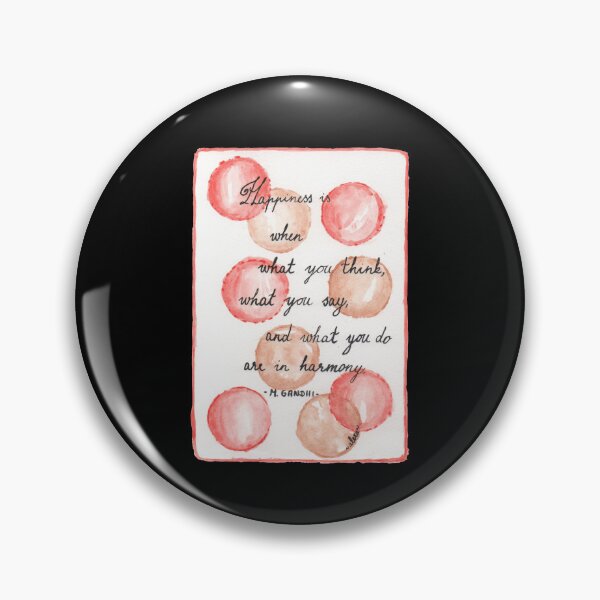 Item preview, Quote Card #22 - Happiness Is When What You Think, What You Say, And What You Do Are In Harmony. - M. Gandhi Quote With Bubbles Illustration designed and sold by WordsOf--Wisdom.