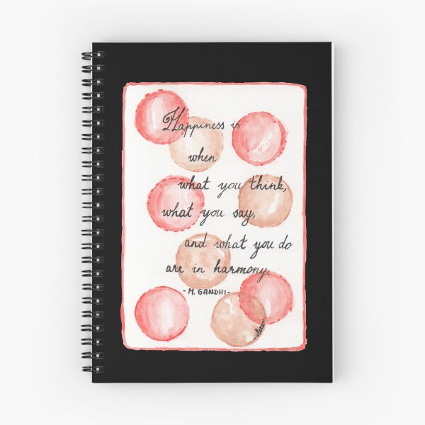 Item preview, Quote Card #22 - Happiness Is When What You Think, What You Say, And What You Do Are In Harmony. - M. Gandhi Quote With Bubbles Illustration designed and sold by WordsOf--Wisdom.
