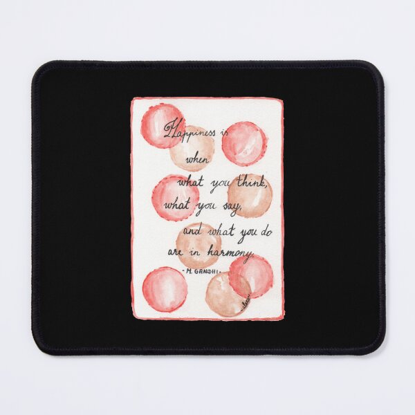 Item preview, Quote Card #22 - Happiness Is When What You Think, What You Say, And What You Do Are In Harmony. - M. Gandhi Quote With Bubbles Illustration designed and sold by WordsOf--Wisdom.