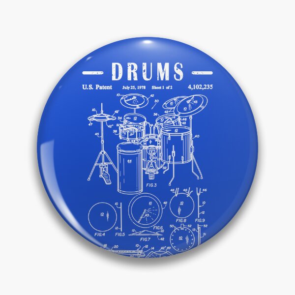 Item preview, Drummer Drum Set Kit Vintage Patent art Drawing Print - Drummer Drum bluprint Print gift idea designed and sold by ismdesigner.