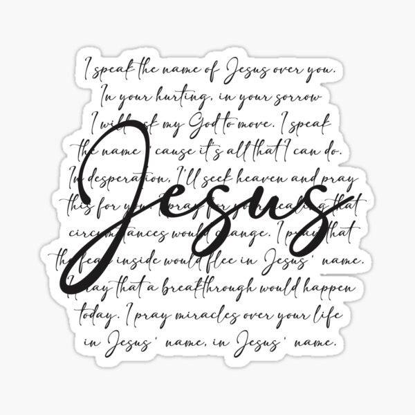 Item preview, Speak the Name of Jesus Over You Prayer designed and sold by JCL Design Studio.