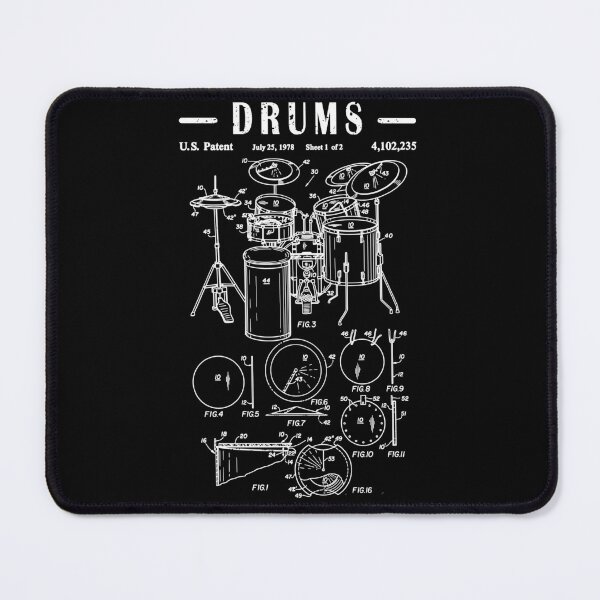 Item preview, Drummer Drum Set Kit Vintage Patent art Drawing Print - Drummer Drum bluprint Print gift idea designed and sold by ismdesigner.
