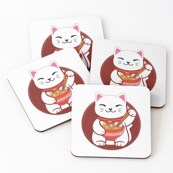 Item preview, Cat Kawaii Eating Ramen designed and sold by franktact.