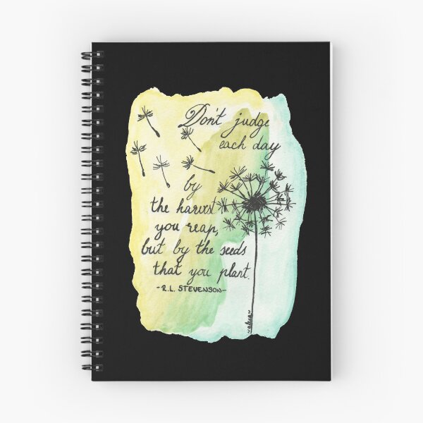 Item preview, Quote Card #23 - Don't Judge Each Day By The Harvest You Reap, But By The Seeds That You Plant - R. L. Stevenson Quote With Dandelion Illustration designed and sold by WordsOf--Wisdom.