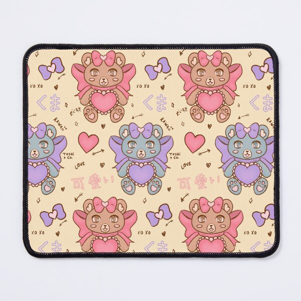 Item preview, Kawaii Heart Bear with Bow Pattern Valentines Day Yellow designed and sold by Toshi and Co..