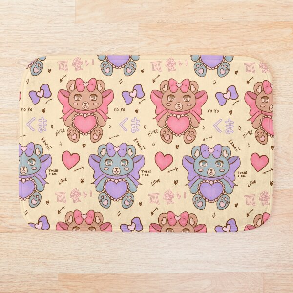 Item preview, Kawaii Heart Bear with Bow Pattern Valentines Day Yellow designed and sold by Toshi and Co..