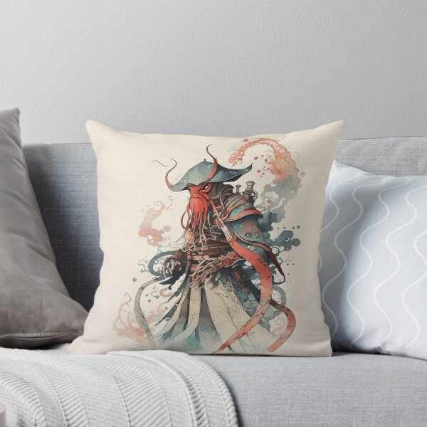 Artikelvorschau, Rote Krake Samurai-Aquarell entworfen und verkauft von AdvancedApe.