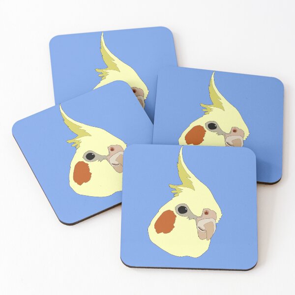 Item preview, Cockiteil with blue background  designed and sold by LeahcarsArt.
