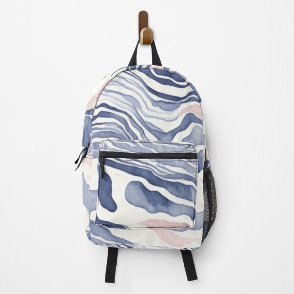 Item preview, Swirl Blue Indigo Pastel Pink Abstract Pattern designed and sold by trajeado14.