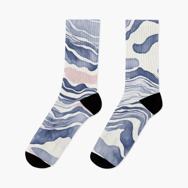 Item preview, Swirl Blue Indigo Pastel Pink Abstract Pattern designed and sold by trajeado14.