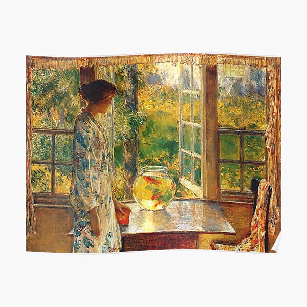 Vintage Childe Hassam Bowl of Goldfish 1912 Fine Art Poster