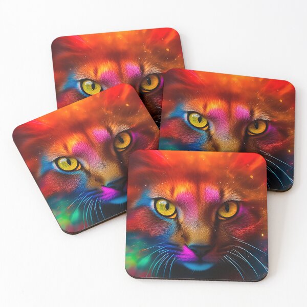 Item preview, Cat with Yellow Eyes and Rainbow Coat: The Phoenix of Fashion designed and sold by SweetMagicDream.