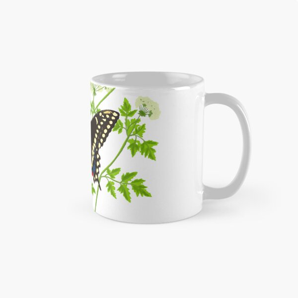 Item preview, Eastern Black Swallowtail Butterfly (Papilio polyxenes) with Poison Hemlock Illustration designed and sold by ModelOrganism.