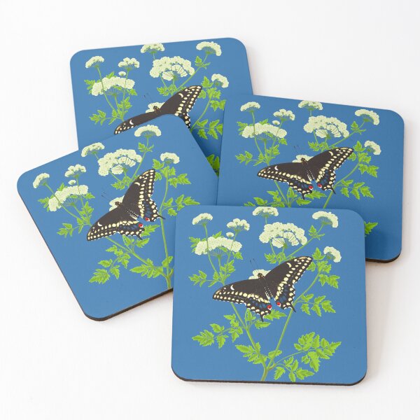 Item preview, Eastern Black Swallowtail Butterfly (Papilio polyxenes) with Poison Hemlock Illustration designed and sold by ModelOrganism.