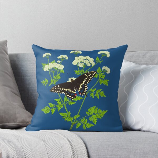 Item preview, Eastern Black Swallowtail Butterfly (Papilio polyxenes) with Poison Hemlock Illustration designed and sold by ModelOrganism.
