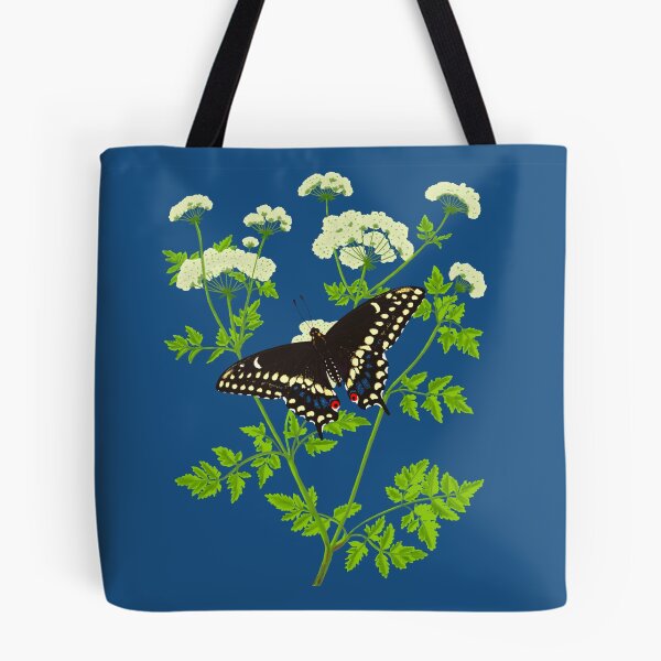 Item preview, Eastern Black Swallowtail Butterfly (Papilio polyxenes) with Poison Hemlock Illustration designed and sold by ModelOrganism.