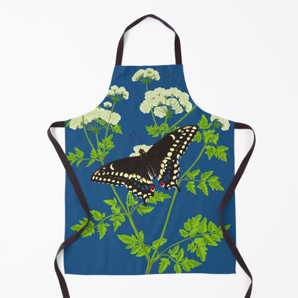 Item preview, Eastern Black Swallowtail Butterfly (Papilio polyxenes) with Poison Hemlock Illustration designed and sold by ModelOrganism.