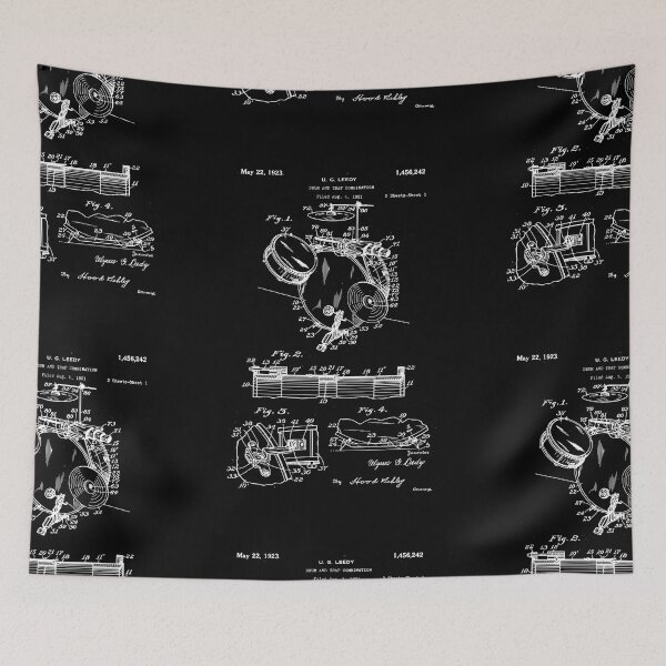 Item preview, Drummer Drum Set Kit Vintage Patent art Drawing Print - Drummer Drum bluprint Print gift idea designed and sold by ismdesigner.