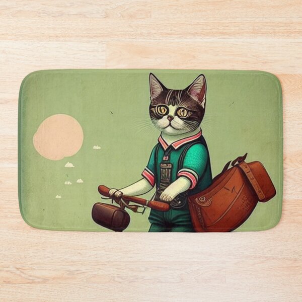 Item preview, cute cat on bike designed and sold by Bernsteinhaus.