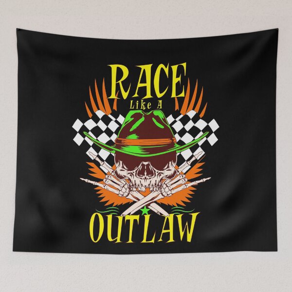 Item preview, Race Like A Outlaw Racing Racer Drag Racing Motorcycles Street Racing Race Track Checker Flag designed and sold by CarantinedChaos.